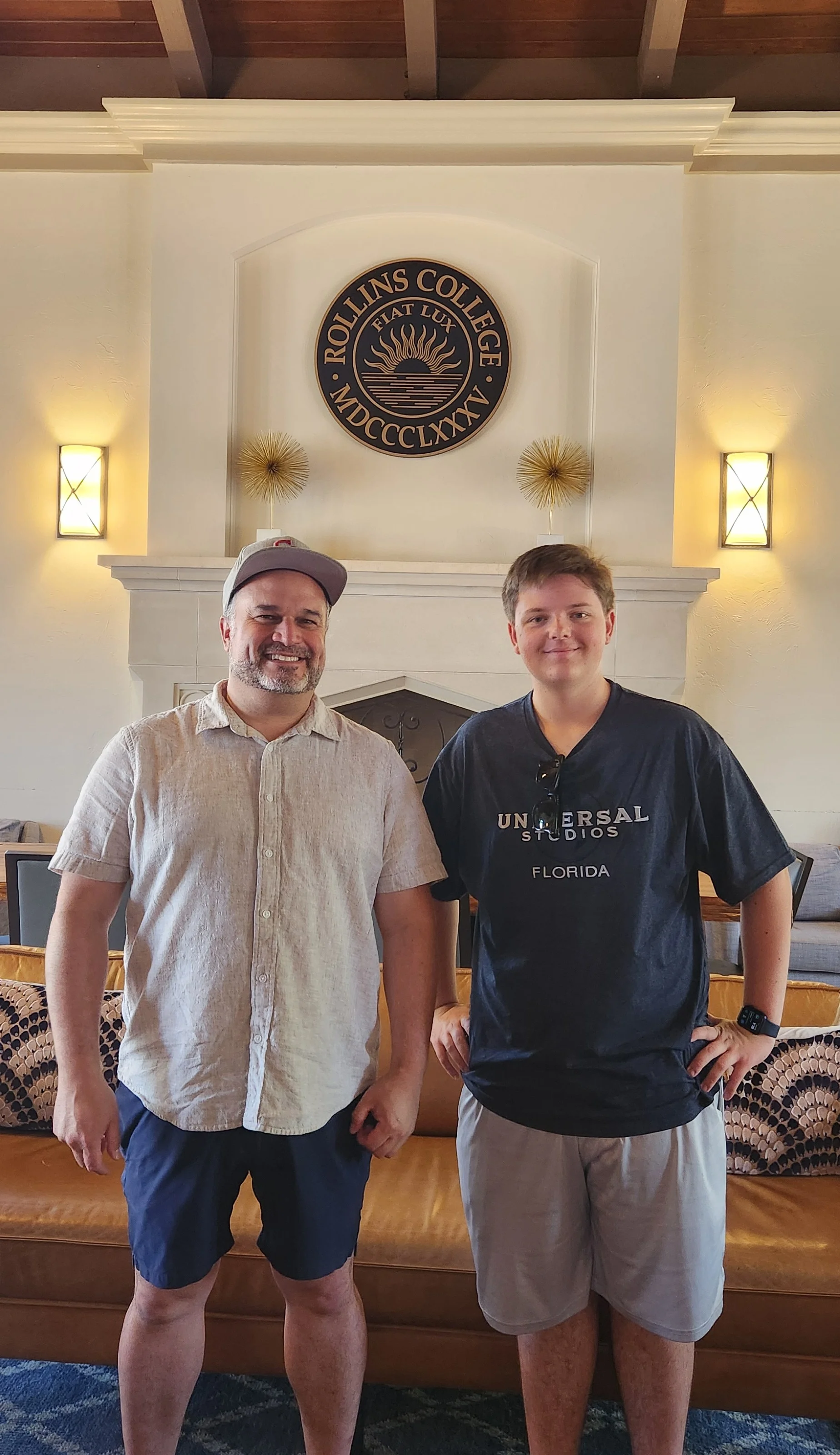 DECA sponsor and Director of College Counseling Pablo Torres and Oliver Rich-Jackson '26 in Florida